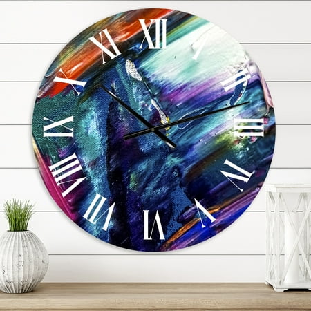 DESIGN ART Designart 'Oil on Canvas Textured Composition VII' Modern wall clock 23 In. Wide x 23 In. High