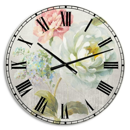 Designart Oversized Multicolor Analog Round Cabin Lodge Modern Wall Clocks, CLM30474-C23