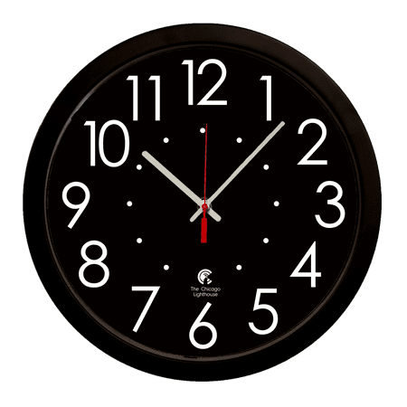 Extra Large High Contrast Dial Face 16.5 In. Black Contemporary Body Quartz Movement Decorative Wall Clock