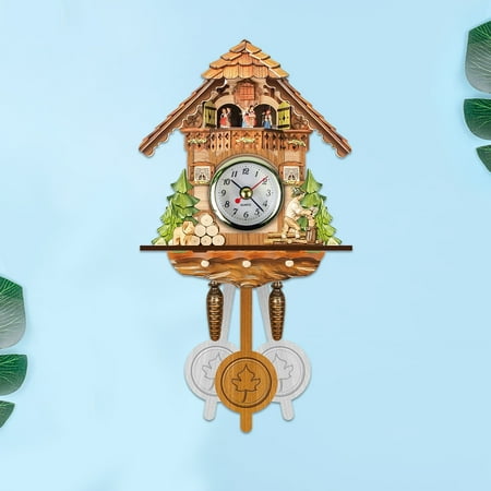 FHKOEGHS Extra Large Timer for Kids Kid Timer Visual Countdown Cuckoo Cuckoo Wall Clock Chime Alarm Clock Retro Clock Wooden Living Room Clock