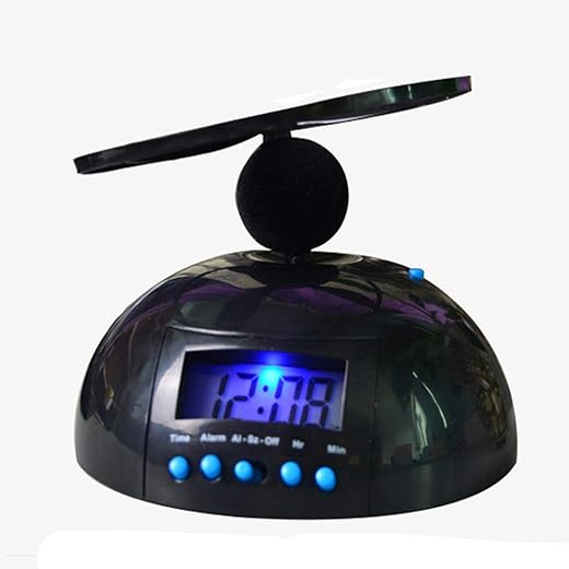 Kakalote Flying Alarm Clock Digital LED Alarm Clock Gadget Bedroom Snooze Propeller Clock Loud(Black - 1pc 5.51x2.36inch)