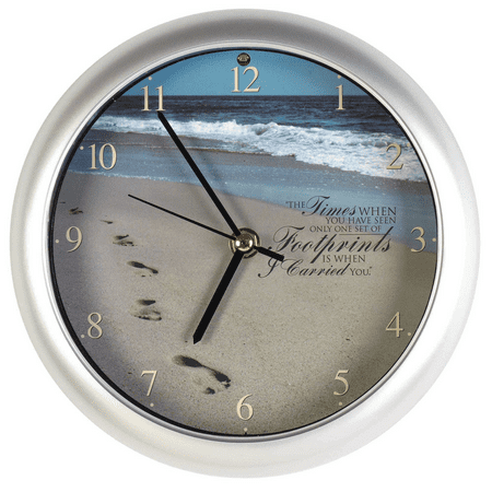 Footprints Musical Wall Clock 8 Silver