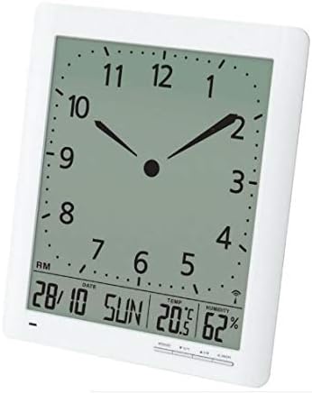 Franklin CL-1 Large Format 10 Atomic Digital-Analog Wall Clock with Day/Date, Temperature and Humidity White