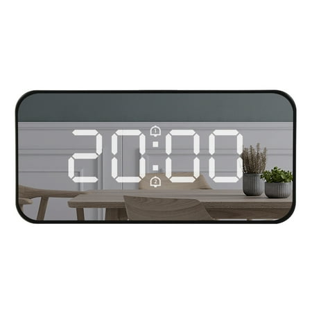 Gardenne Digital Alarm Clock Alarm Clock Smart Clock Auto Adjust Brightness Alarm Clock Set - Dual Display LED Mirror