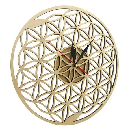 Geometric Flower of Life Intersect Rings Wall Clock Battery Powered Wall Hanging Clocks Bedroom Living room and home Dinner Classroom Decor