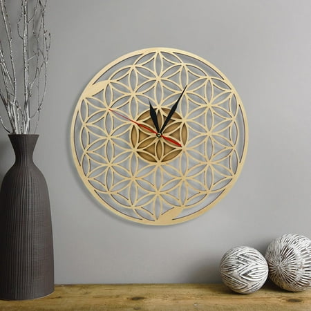 Geometric Flower of Life Intersect Rings Wall Clock Powered Wall Hanging Clocks Bedroom Living room and home Dinner Classroom Decor