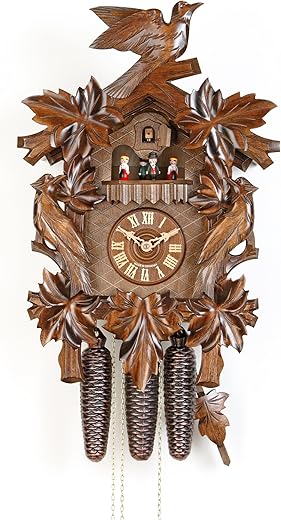 German Cuckoo Clock 8-day-movement Carved-Style 20.00 inch - Authentic black forest cuckoo clock by Hekas