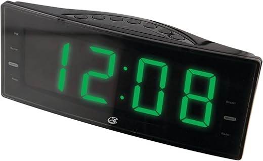 GPX, Inc. C353B AM/FM Clock Radio with Dual Alarms and LED Display (Black)