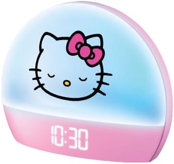 Hello Kitty Sunrise Alarm Clock - Multicolor Lights, USB Charging, LED Display, and Snooze Function Ages