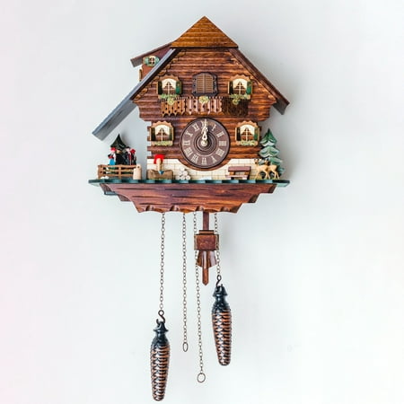 Hermle 19 Brown and Green Deer Cuckoo Wall Clock