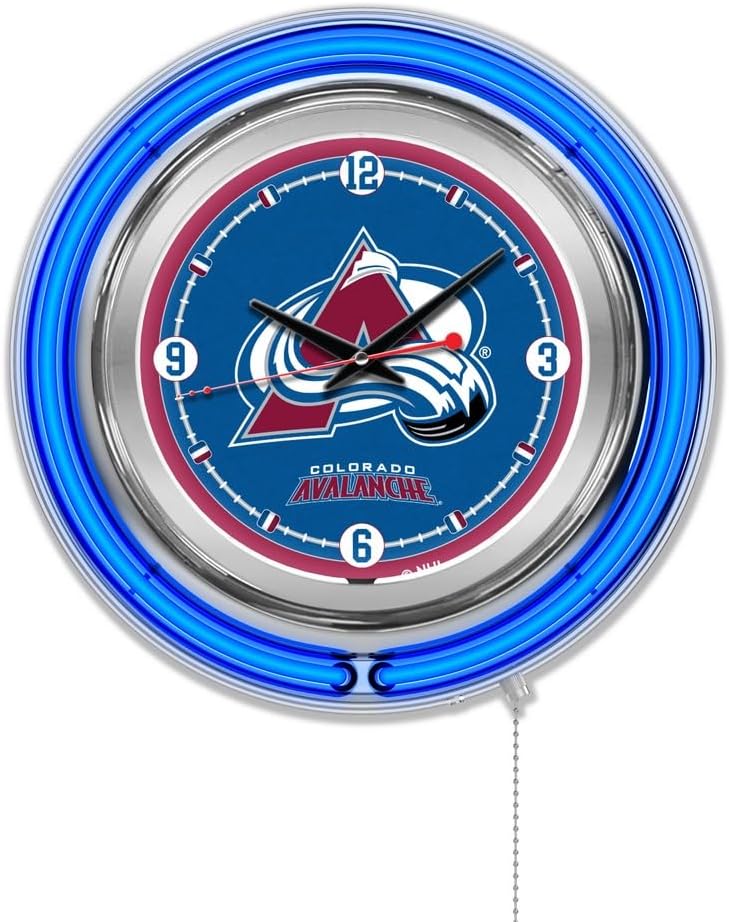 Holland Bar Stool Co. Colorado Avalanche 15" Double Neon Wall Clock