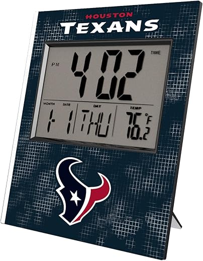 Houston Texans Cross Hatch Digital Desk Clock