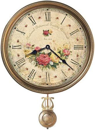 Howard Miller Dietrich Wall Clock 547-664 – Antique Brass Pendulum, Brass Finished Bezel, Quartz Movement, Automatically Adjust to Daylight Savings