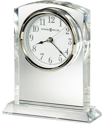 Howard Miller Flaire Table Clock 645-713 – Glass Crystal with Quartz Movement