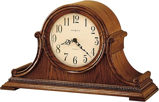 Howard Miller Hillsborough Mantel Clock 630-152 – Oak Yorkshire Finish, Antique Home Decor, Quartz, Dual-Chime Movement, Automatic Nighttime Chime Shut-Off