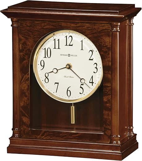 Howard Miller Lava Hot Springs Mantel Clock 547-725 – Americana Cherry Home Decor with Quartz, Dual-Chime Movement and Volume Control