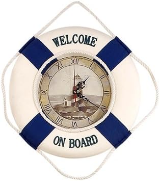 HS Welcome On Board Life Ring Clock