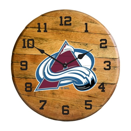 Imperial Colorado Avalanche Oak Barrel Clock