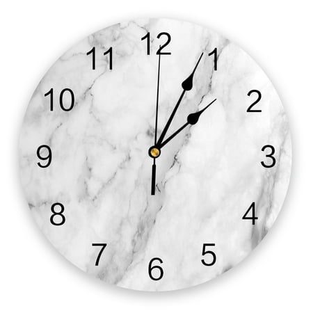 Ink Painting Marble Black White Floor Walls Modern Wall Clock For Home Office ration Living Room Bathroom Hanging Watch