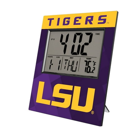 Keyscaper LSU Tigers Color Block Digital Desk Clock