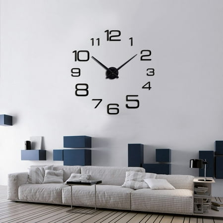 large outdoor clocks waterproof silver wall decor extra large digital wall clock Creative Digital DIY Wall Clock Mirror Home Decoration