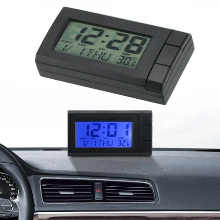 LCD Digital Clock for Car Dashboard with Temperature and Calendar Feature