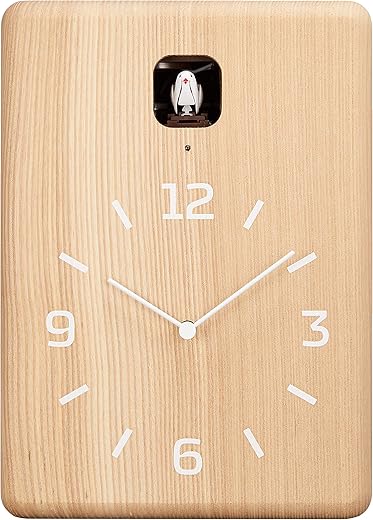 Lemnos Cucu Cuckoo Wall Clock with Light Sensor Natural