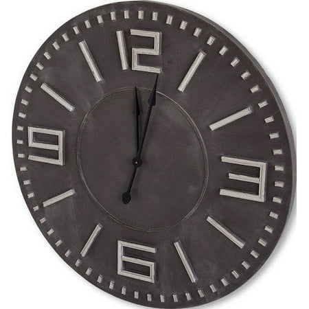 Mercana Industrial Wall Clock With Brown Finish 63092