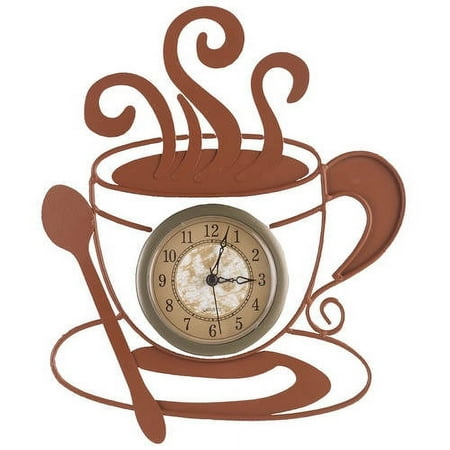 Metal Coffee Cup Clock