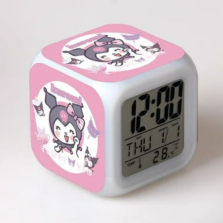 MINISO Cartoon Sanrio Colorful Alarm Clock Cinnamoroll Hello Kitty Melody Kuromi Alarm Clock The Best Birthday Gift