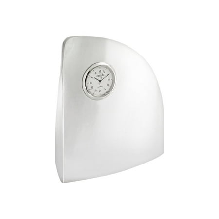 Natico Originals Wave - Clock - quartz - desktop - 5.24 in x 6.73 in - silver