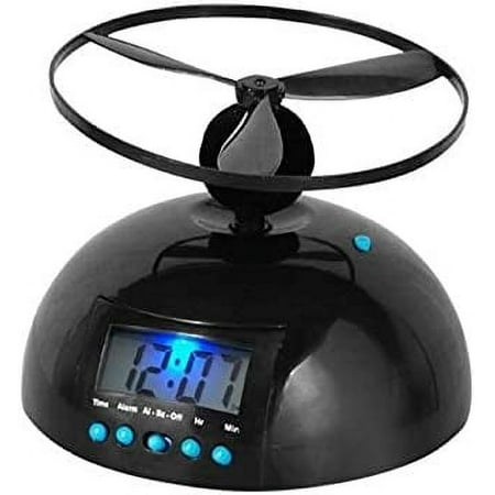 Novelty Digital LED Alarm Clock Gadget Run Away Flying/Rolling Helicopter Chopper Propeller Clock Creative gift