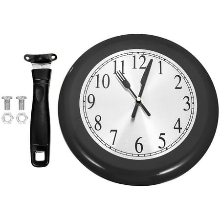 Pan Wall Clock Clocks Battery Operated Decorative Hanging Griddle Digital Metal Mute Pendant Extra Large Frying