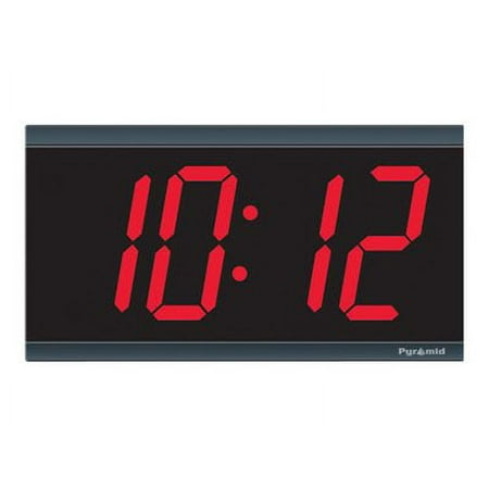 Pyramid Classic Face Type A - Clock - rectangular - electronic - 11.5 in x 6.26 in - frame: black