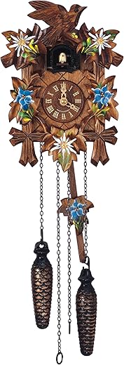 Quartz Cuckoo Clock 5 Leaves, Bird, with Music