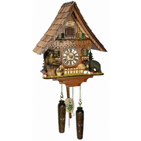 Quartz Cuckoo Clock Black forest house with music