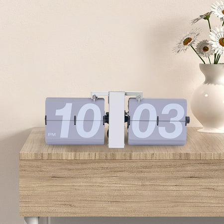 Retro Digital Flip Down Clock Battery Powered Low Noise Wall Mount Tabletop