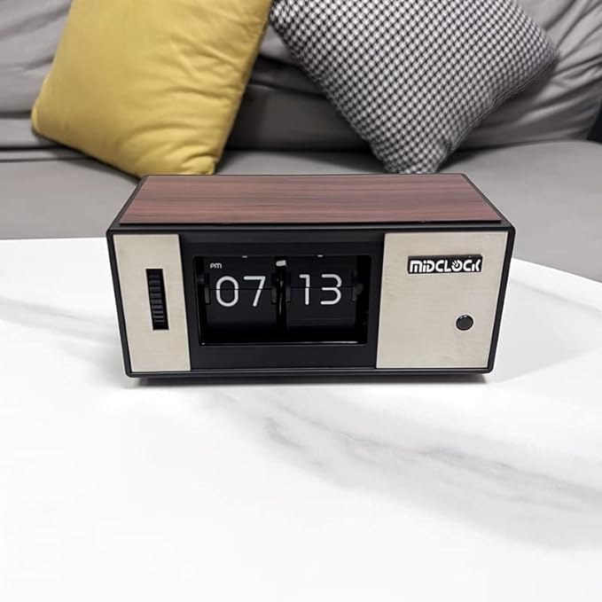 Retro Digital Flip Down Clock,Flip Desk Clock,Retro Vintage Design Auto Flip Clock Desk Clock Table Clock,Battery Operated Digital Display,Home and Office Decorations(No Battery Included)