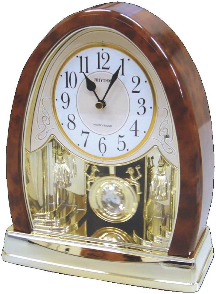 Rhythm Clocks "Joyful Crystal Bells" Musical Motion Mantel Clock