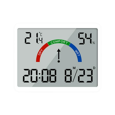 Rvasteizo Thin Electronic Clock, Digital Clock, Wall Mounted LCD Small Alarm Clock, Multifunctional Temperature Electronic Clock