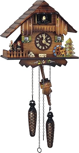 Schneider 9" Cuckoo Quartz Clock with Dancing Figurines