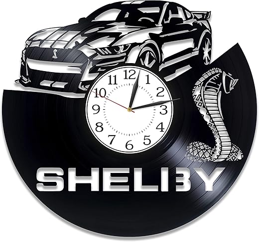 Shelby Birthday Gift Idea Muscle Car Original Home Decor Car Vinyl Clock 12 Inch for Man and Woman Shelby Vinyl Record Wall Clock Car Handmade Products