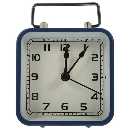 Square Small Alarm Clock Desk Clocks For Office Decorative Metal Table Bedside Desktop Household