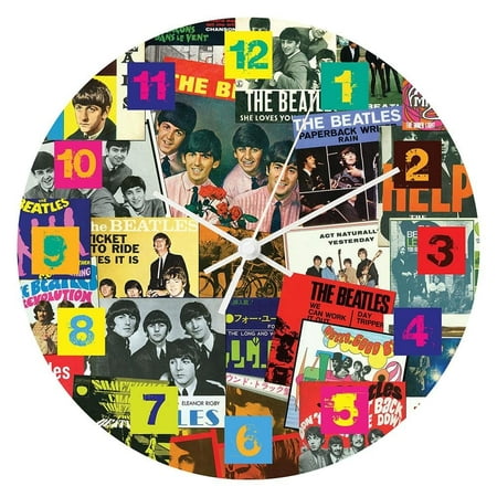 The Beatles Singles Collection 13.5” Wood Wall Clock