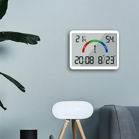 Thin Electronic Clock, Minimalist Digital Clock, Wall Mounted LCD Small Alarm Clock, Multifunctional Temperature Electronic Clock