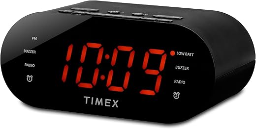 Timex T231G AM/FM Dual Alarm Clock Radio with 1.2-Inch Display and Line-In Jack (Gunmetal)