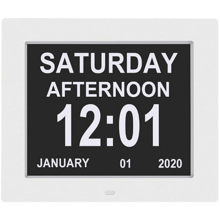 Toorise Digital Day Calendar Clock Multifunctional Extra Large Dementia Digital Clock with 5 Alarms and Medication Reminders Home Decor for Seniors Elderly Impaired Vision