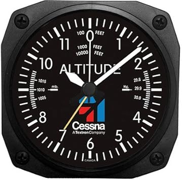 Trintec Aviation Classic Altimeter CESSNA Desk Top Travel Alarm Clock Aircraft