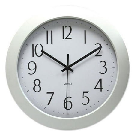 Universal UNV 12 in. Whisper Quiet Clock, White