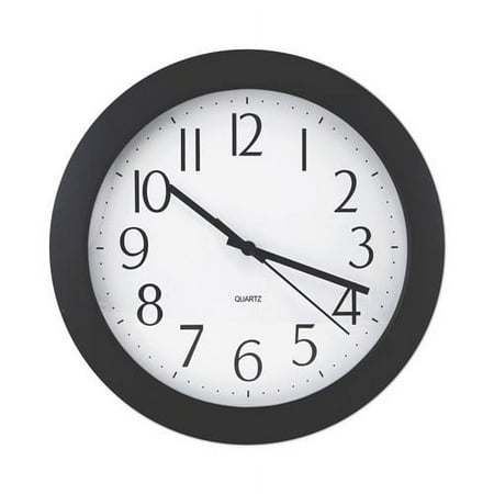 Universal Whisper Quiet Clock, 12 Overall Diameter, Black Case, 1 AA (sold separately), Each